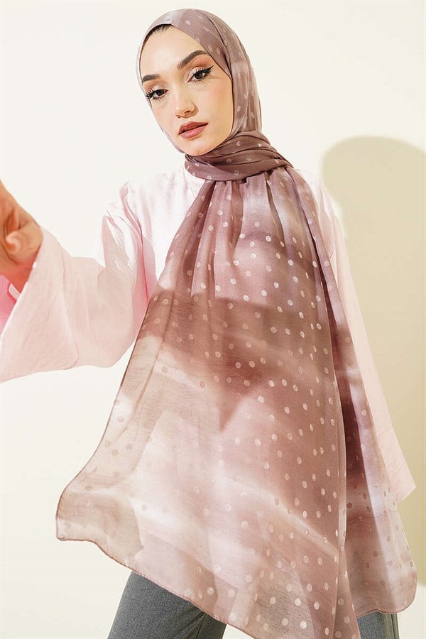 Polka Dot Gradient Shawl Latte