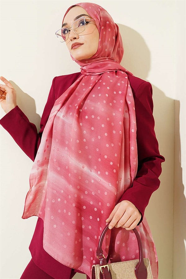Pink Polka Dot Gradient Scarf