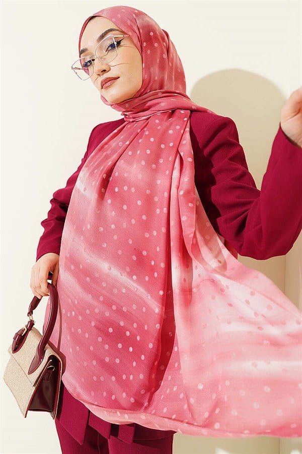Pink Polka Dot Gradient Scarf