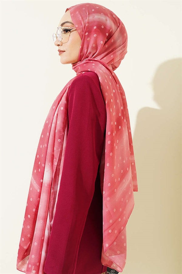 Pink Polka Dot Gradient Scarf