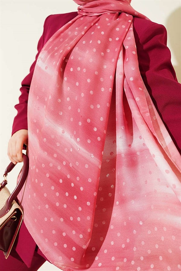 Pink Polka Dot Gradient Scarf