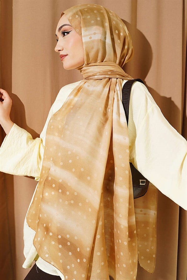 Polka Dot Gradient Shawl Champagne