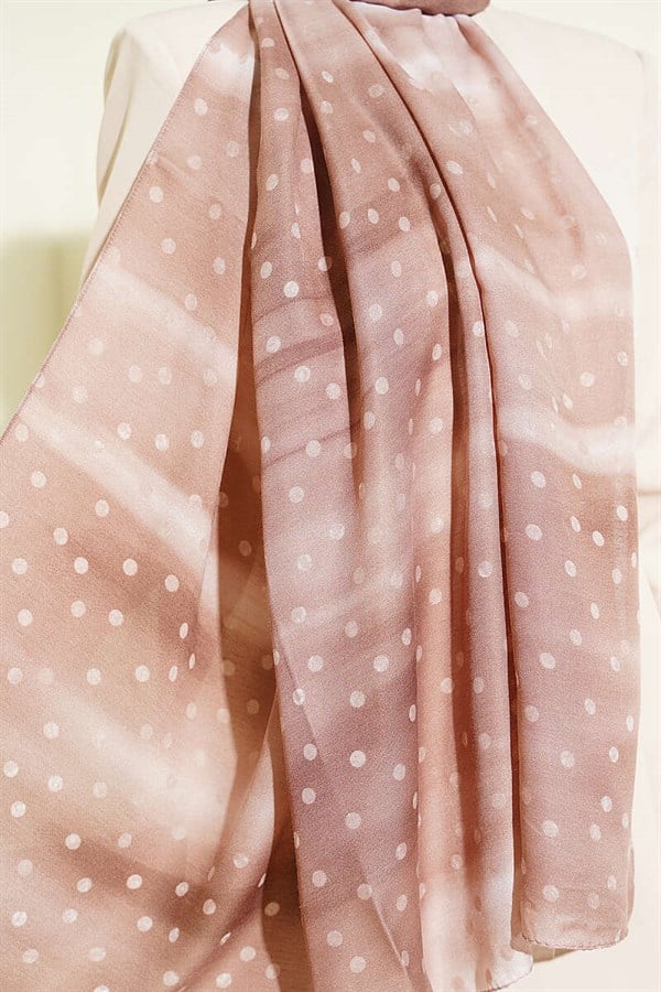 Polka Dot Gradient Scarf Soft Brown