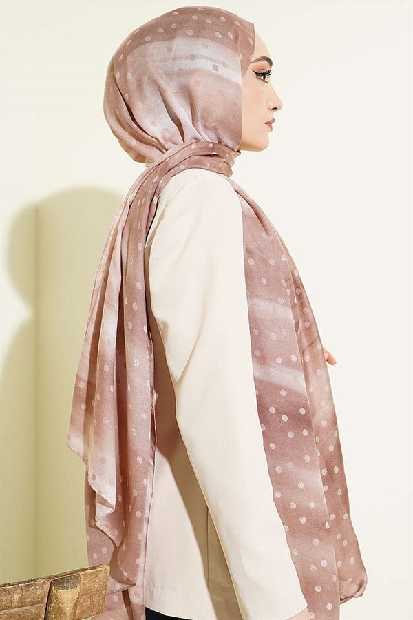 Polka Dot Gradient Scarf Soft Brown