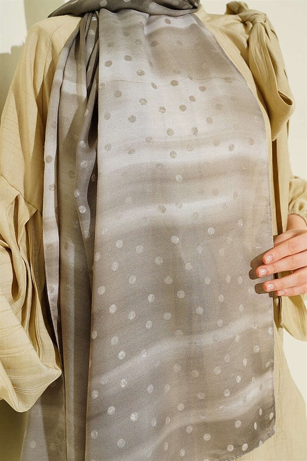 Polka Dot Gradient Scarf Stone Grey
