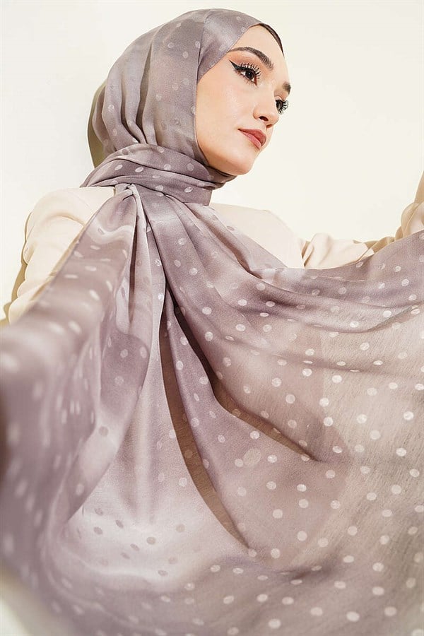 Polka Dot Gradient Scarf, Mink