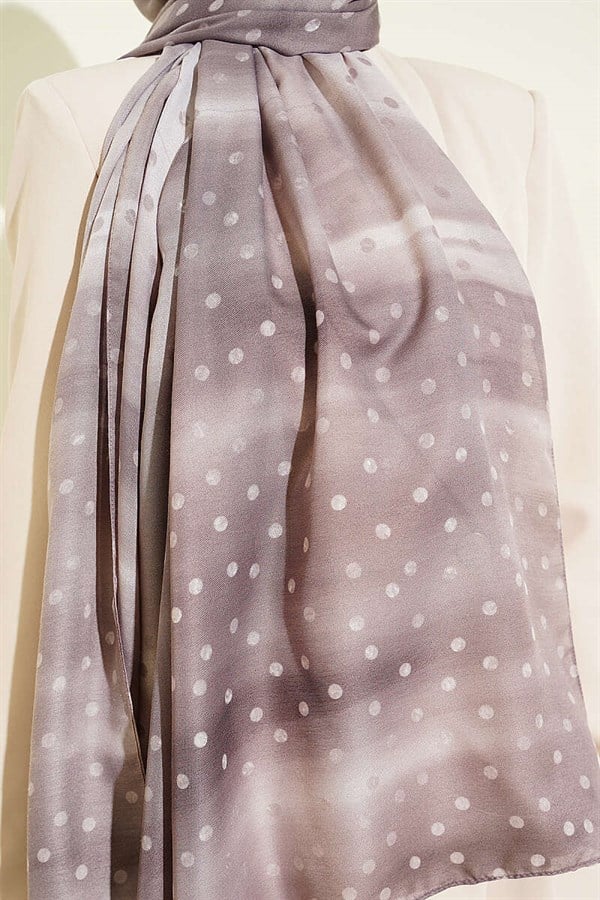 Polka Dot Gradient Scarf, Mink