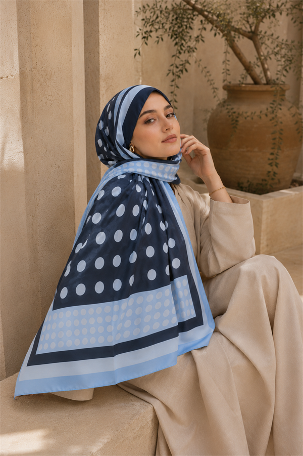 Polka Dot Scarf Series Baby Blue