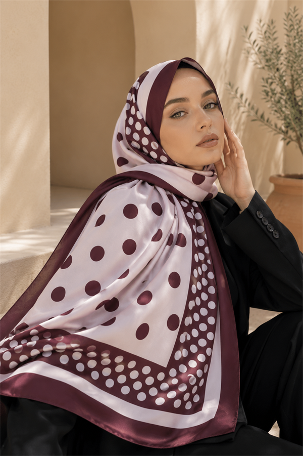 Polka Dot Scarf Series Burgundy