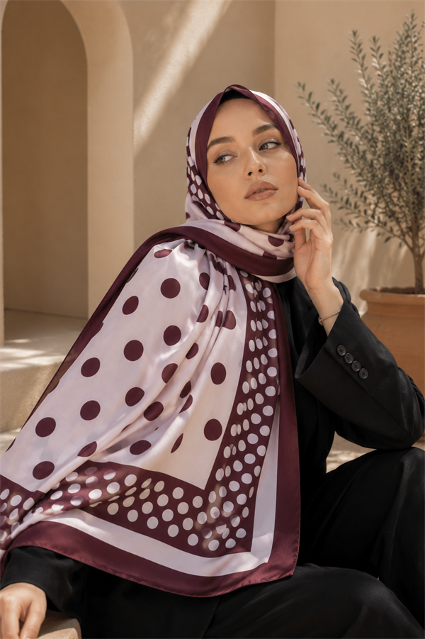 Polka Dot Scarf Series Burgundy