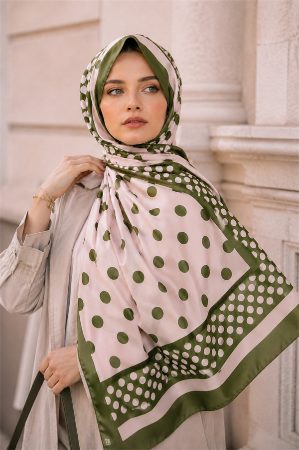 Polka Dot Scarf Series Dark Khaki