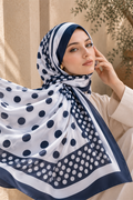 Polka Dot Scarf Series Navy Blue