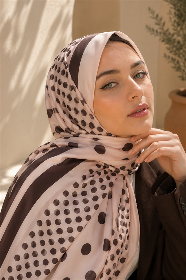 Polka Dot Scarf Series Powder