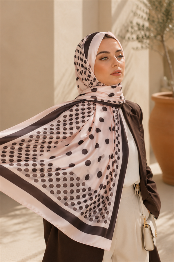 Polka Dot Scarf Series Powder