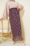 Polka Dot Chiffon Skirt, Plum