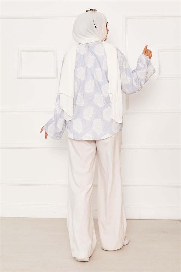 Tassel Detail Front Tie Kimono Indigo