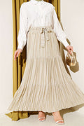 Tassel Detail Pleated Skirt, Dark Green