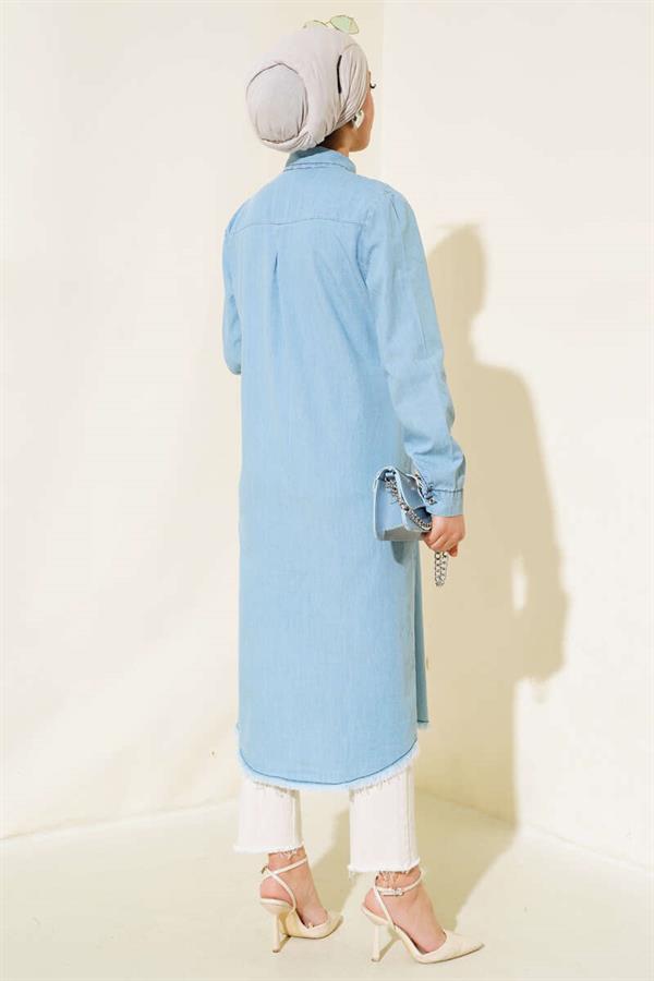 Tassel Denim Tunic Denim Ice Blue