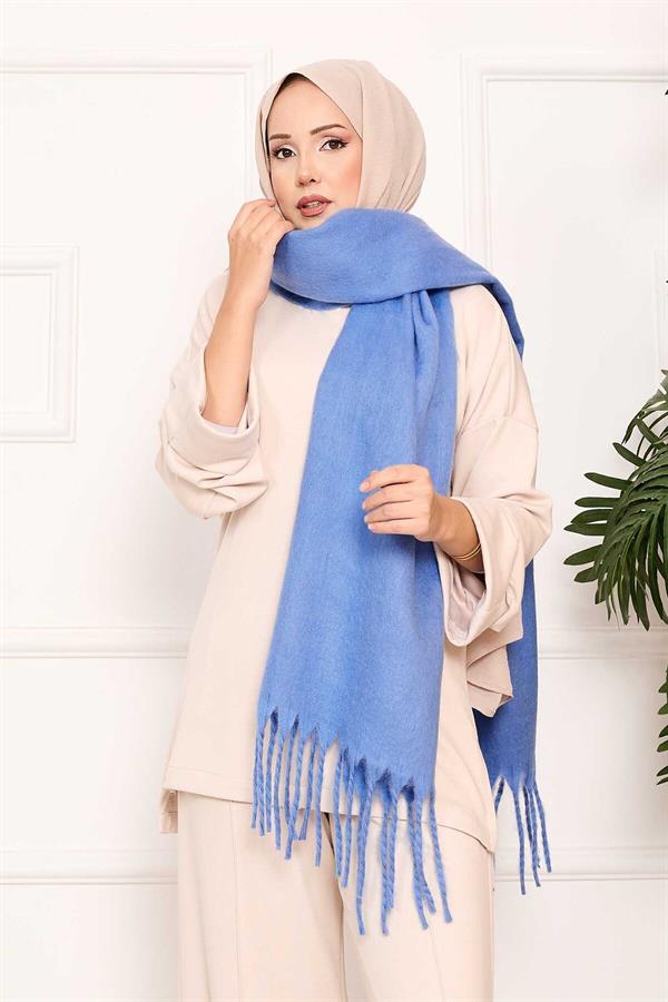 Tasseled Shoulder Shawl Indigo