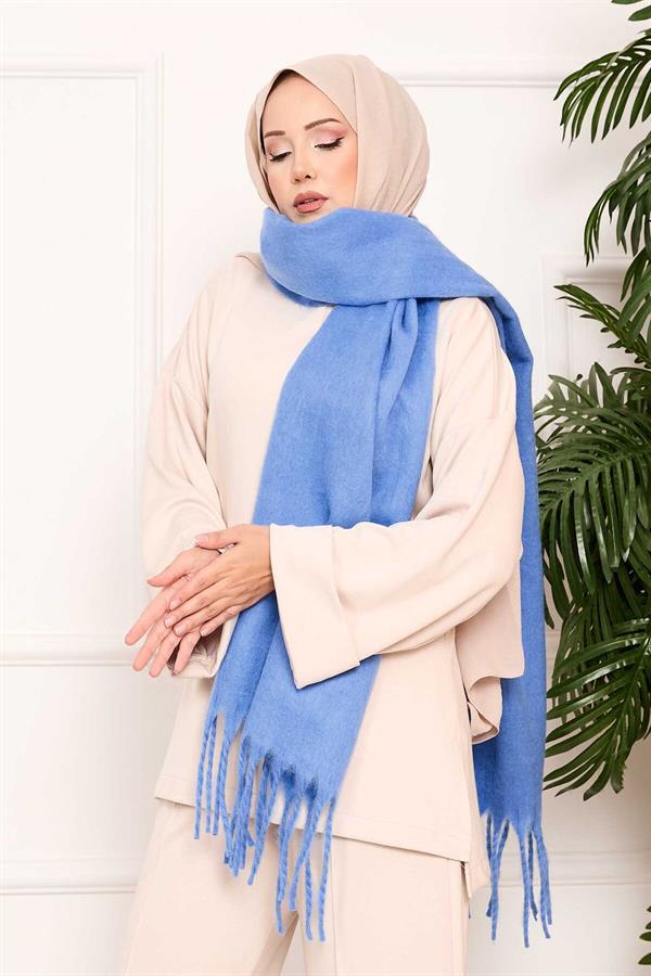 Tasseled Shoulder Shawl Indigo