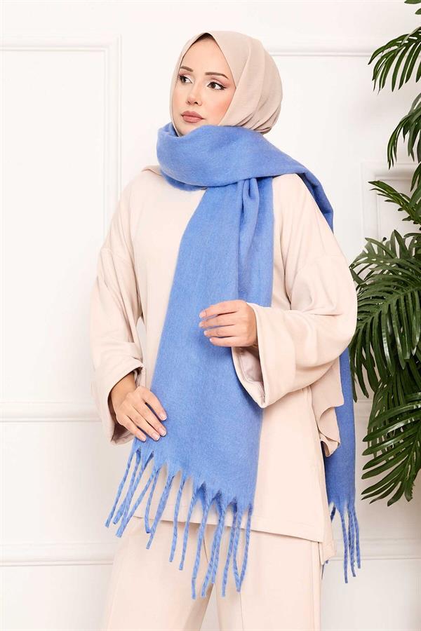 Tasseled Shoulder Shawl Indigo