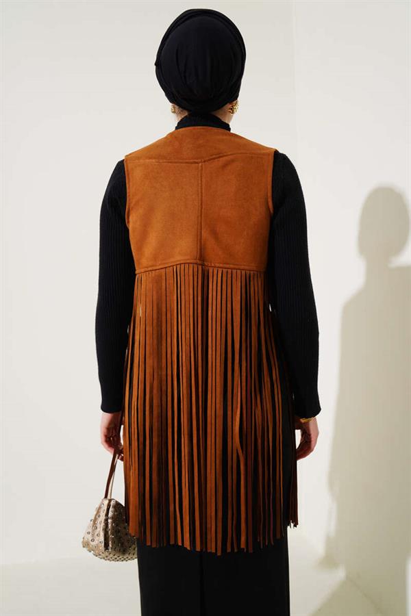 Tassel Suede Vest Tan