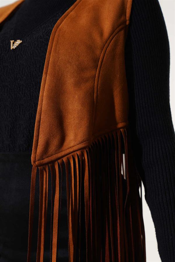 Tassel Suede Vest Tan