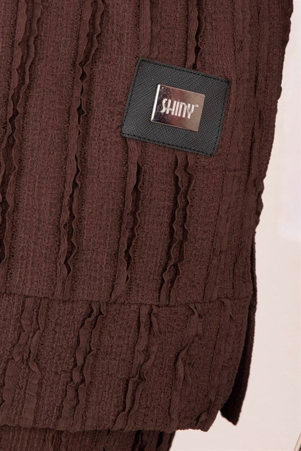 Relaxed Fit 2 Piece Set with Trousers, Coffee
