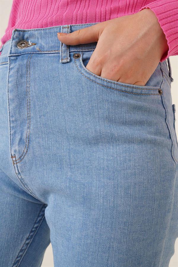Regular Fit Lycra Trousers Light Blue