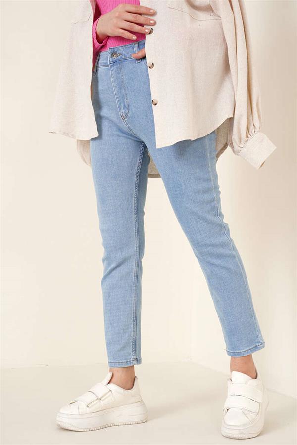 Regular Fit Lycra Trousers Light Blue