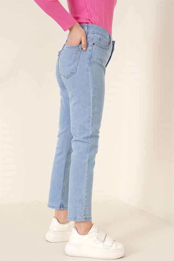 Regular Fit Lycra Trousers Light Blue