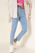 Regular Fit Lycra Trousers Light Blue