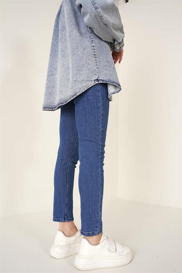 Regular Fit Lycra Trousers Medium Blue