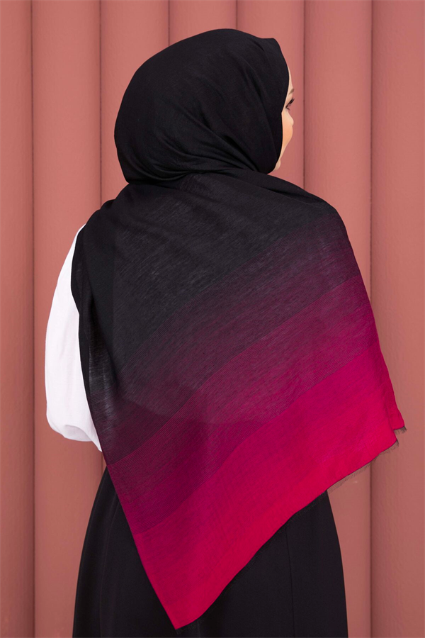 Gradient Modern Scarf Series Black - Fuchsia