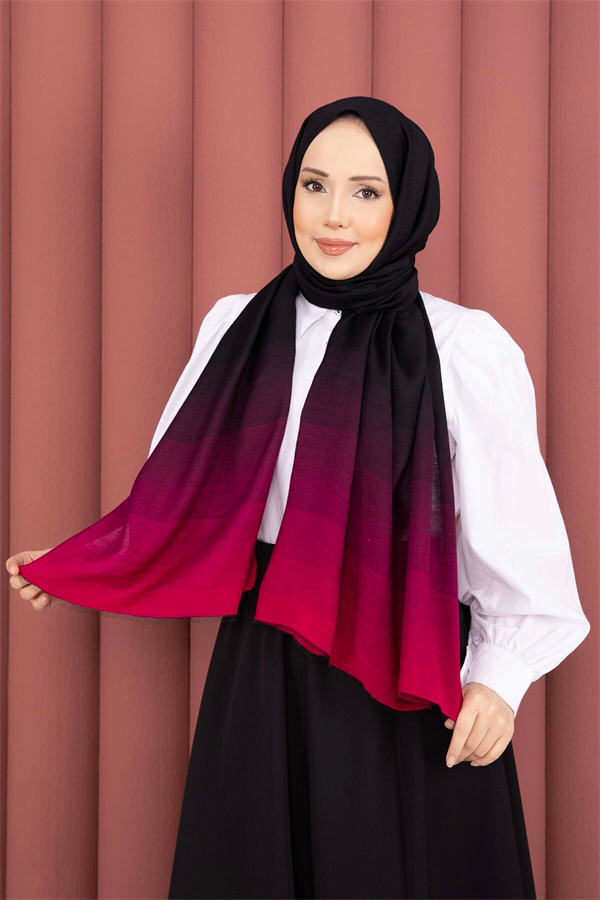 Gradient Modern Scarf Series Black - Fuchsia