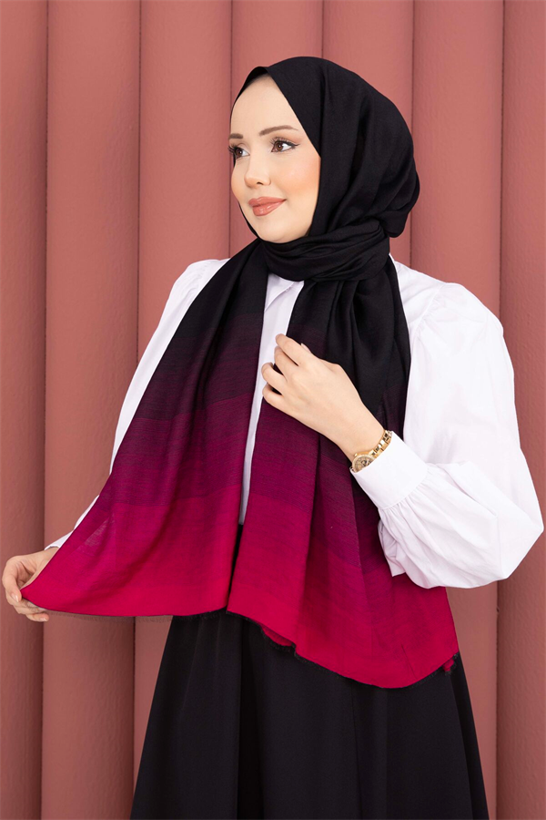 Gradient Modern Scarf Series Black - Fuchsia