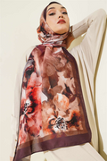 Retro Daisy Shawl Dark Brown