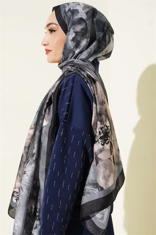 Retro Daisy Shawl Anthracite