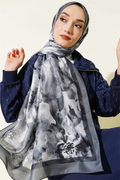 Retro Daisy Shawl, Smoke Grey