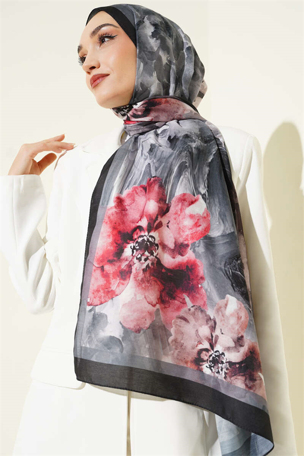 Retro Daisy Scarf Black