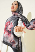 Retro Daisy Scarf Black