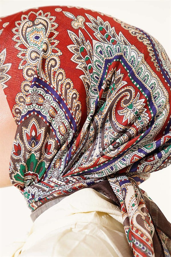 Retro Pattern Elegance Scarf Coffee