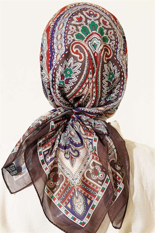 Retro Pattern Elegance Scarf Coffee