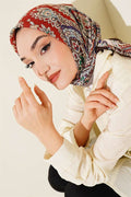 Retro Pattern Elegance Scarf Coffee