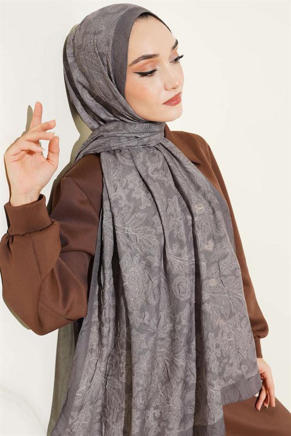 Retro Patterned Bamboo Kash Shawl, Dark Green