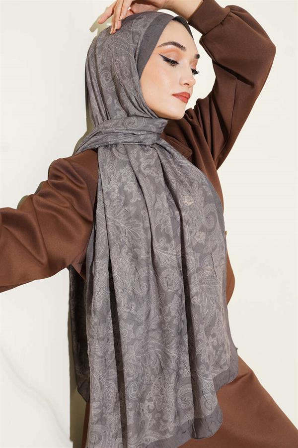 Retro Patterned Bamboo Kash Shawl, Dark Green