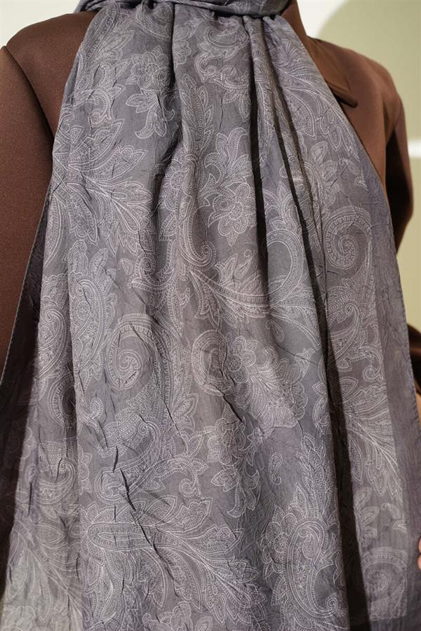 Retro Patterned Bamboo Kash Shawl, Dark Green