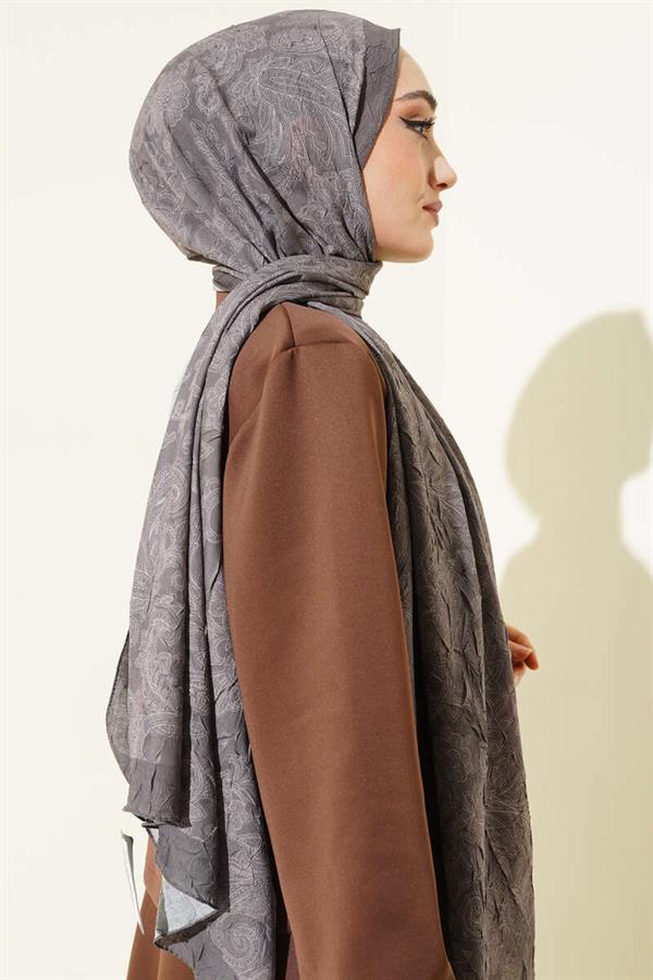 Retro Patterned Bamboo Kash Shawl, Dark Green