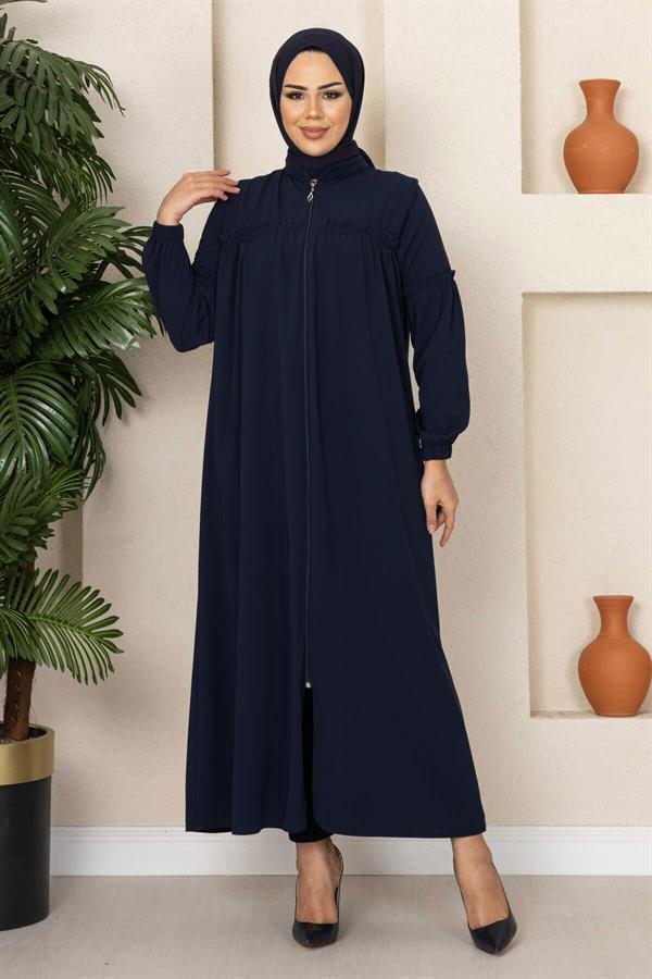 Young Modest Abaya with Robe Dark Navy Blue