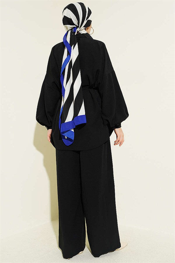 Black 2 Piece Set with Yoke and Belt